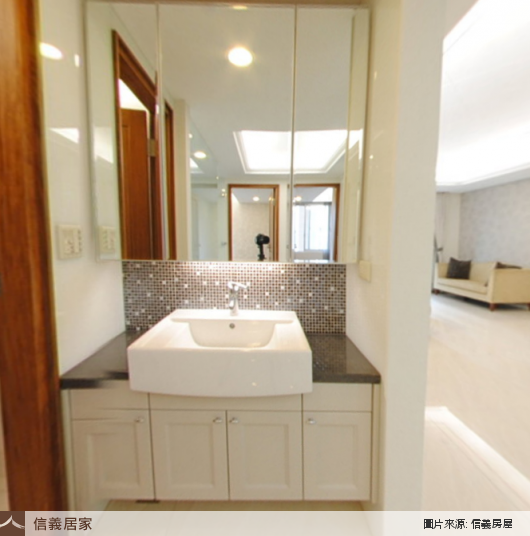 浴室收納櫃,浴室大理石地板,浴室鏡子,浴室洗手台